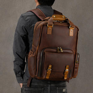Mochila de Fotografía Retro de Cuero Crazy Horse, Bolsa de Viaje de Gran Capacidad para Hombre, Bolsa de Cámara DSLR de Cuero Genuino para Exteriores, Algodón - Product Image 3