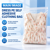 Sacs d'emballage transparents pour vêtements, auto-adhésifs, personnalisés, pour boutiques, e-commerce et vente en gros
