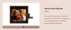 Custom UV Printed Foldable Flip Book <b>Frame</b> Hand Crank Lighted Mini Wooden <b>Photo</b> Album Modern Design Custom Logo Unisex - Product Image 2