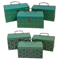 Boîtes rigides populaires en carton vert, rectangulaires, avec poignée, pour cadeaux, en carton recyclable, acceptées
