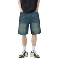 Shorts en jean légers bleu clair pour homme, taille mi-haute, coupe droite, style décontracté, polyvalents, cool et audacieux, longueur trois-quarts