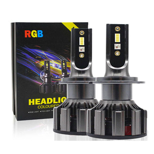 Ampoule de phare LED H4 pour voiture, lumière RGB, H1 H3 H7 H11 9004 9005 9006, aluminium, universelle, 50W 8000 Lumens - Product Image 1