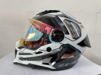 Casco Integral Nuevo de Fábrica, Doble Visor, Certificado DOT, Material ABS, Logotipo Personalizado, Alerón Cromado, Casco de Motocicleta