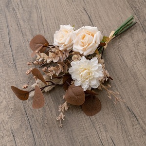 Bouquet de roses artificielles Mulixi, tissu tissé en plastique fait main, décoration de mariage et de maison CF02052 - Product Image 2