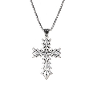 Set di Collane con Croce in Stile Vintage Cromato, <span class=keywords><strong>3</strong></span> Misure, Gioielli Gotici Hip Hop Unisex - Product Image 5