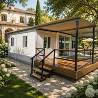 Maison conteneur extensible de 40 pieds avec salle de bain, cuisine, salon et usage scolaire alimentés à l'énergie solaire - Maison écologique en panneaux sandwich