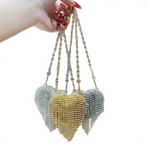 Mini Solid Gold <b>Silver</b> Diamond Chains Fashion Waterproof Lightweight Bridal Women Party Crystal <b>Clutch</b> <b>Bag</b> <b>Wedding</b> Tiny Purse - Product Image 4