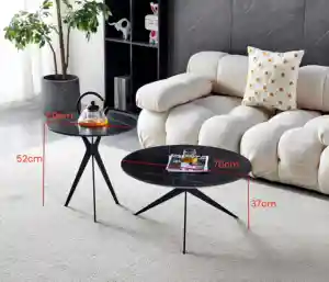 Venta caliente de lujo moderno hogar sala de estar juegos de muebles de pierna cruzada con la parte superior de piedra sinterizada
