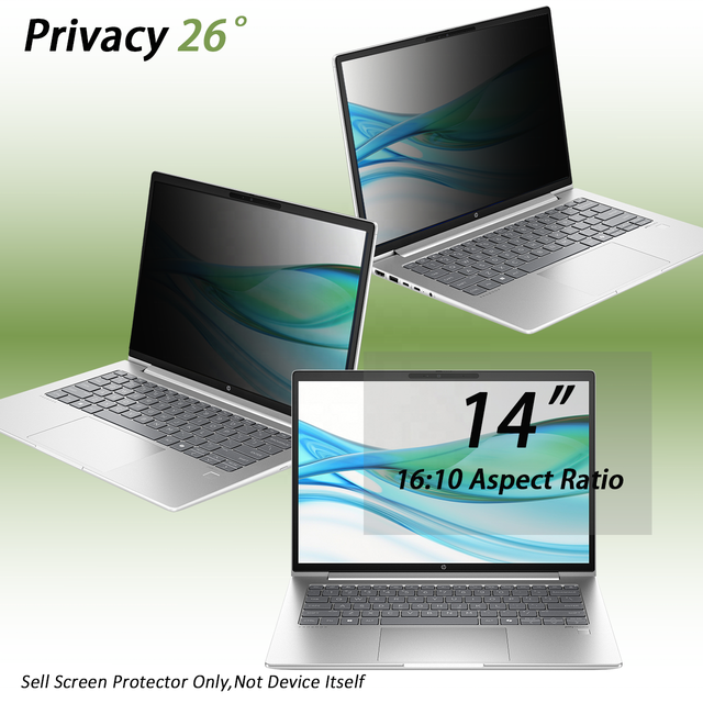 14 Inch 16:10 High Transmittance 2 Way PET Privacy Filter Anti Peeping Anti Glare Blue Light Screen Protector for HP Laptops