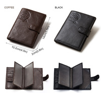 Portefeuille de voyage en cuir véritable personnalisé, anti-RFID, pour cartes de crédit et documents, vente en gros