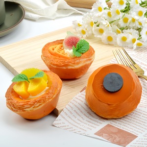 1 Modelo de comida de simulación: Pastel de pan suave y Tarta de huevo simulada, 7 cm, imán de nevera, accesorios para decoración de vitrinas y bodas - Product Image 2