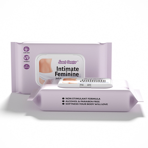 Lingettes nettoyantes pour le <span class=keywords><strong>corps</strong></span> à base d'eau pour soins intimes Lingettes féminines certifiées biologiques Paquet unique - Product Image 5