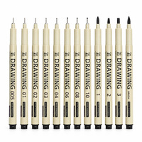 Lot de 12 marqueurs d'art effaçables à pointe fine, encre archivistique, résistants à la décoloration, pour dessin de précision et croquis, papeterie
