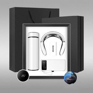 3 in 1 Stainless Steel Vacuum Flask Neck Massager Power Bank with Phone Stand Personalized Luxury Business Corporate Gift <b>Set</b> - Product Image 1