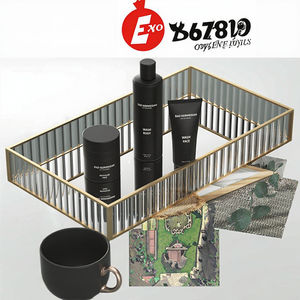 Modern Single-Tier Glass Cosmetics <b>Storage</b> <b>Tray</b> High-Looking Aromatherapy Desktop Box for Home Living Room Stand-Type for Bags - Product Image 3