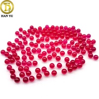 Prix de gros 3mm 4mm 5mm 6mm #5 Perle de corindon synthétique Perle de rubis Pierre précieuse en vrac Sphère de perle de rubis