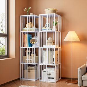 Phòng ngủ phòng khách 5-Tier tủ sách cao hẹp kim loại kệ sách lưu trữ Organizer hiển thị Công Nghiệp Đứng kệ đơn vị - Product Image 3