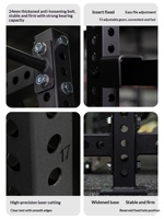 Rack de Sentadillas Resistente FRS con Barra de Dominadas, 72 Niveles Ajustables, Almacenamiento de Discos de Pesas, Gimnasio en Casa, Entrenamiento de Fuerza