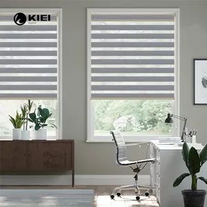 KIEI Factory 100% Polyester Akku Smart Control Tag und Nacht Zebra Rollos