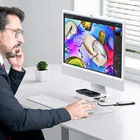 Base de Conexión USB C 7 en 1, Accesorios para iMac de 24 Pulgadas 2021-2024, Hub de 10 Gbps, Lector de Tarjetas SD y TF, Adaptador de Carga Inalámbrica