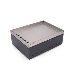 Stainless Steel Recessed Floor Box with Power, Data, and Audio Visual Modules Electrical <b>Cable</b> Management System - Product Image 3