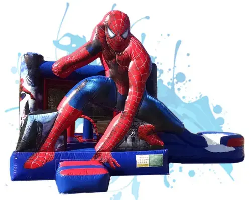 Commercial spiderman theme Inflatable bouncer with slide combo bouncy jumping castle inflatable bounce house combo for party