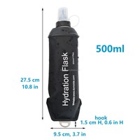 Gourde d'hydratation sans BPA 150ml 250ml 500ml, bouteille d'eau pliable, gourde souple pliable en TPU pour le camping et les voyages