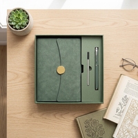 Ensemble cadeau de stylo et carnet de notes de bureau haut de gamme, journal en cuir A5, logo personnalisé, boîte de papeterie exécutive multifonctionnelle pour entreprise