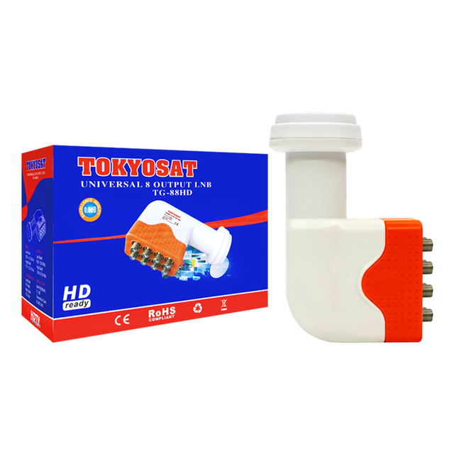 TOKYOSAT TG-88HD New Satellite Tv Ku Band Laser Lnb Digital Satellite Lnb Types 8 Output Lnb Hot