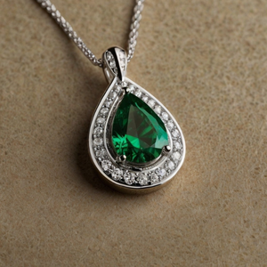 จี้หยดน้ำมรกตที่ละเอียดอ่อน10K สีเหลืองทองแพลตตินัม PT950สร้อยคอชั้นดีดีไซน์มินิมอลหรูหรานำไปผลิตในที่สูง - Product Image 5