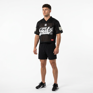 Men's <b>Black</b> Mesh <b>Crop</b> <b>Top</b> <b>Short</b> <b>Sleeve</b> Turtleneck Formal T-Shirt Front Logo Printed Breathable Regular Fit 100% Cotton - Product Image 6