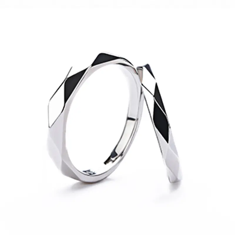 S925 ayar gümüş çiftler yüzükler erkekler ve kadınlar için açılış ayarlanabilir severler tarzı parmak yüzük hediye gelin yüzüğü