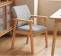 Chaise de salle à manger en bois, chaise de café décontractée, fauteuil simple, chaise de bureau, chaise de bureau Pusun en PU, vente en gros, mobilier nordique solide, mobilier moderne pour la maison
