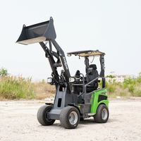 EVERUN 0,5-1,5T Elektrischer Mini-Radlader Batteriebetriebener Knickgelenkter Kompaktlader |   Elektro-Radlader Hoflader für Landwirtschaft und Garten