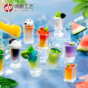 Mini-tasses à boisson en résine Dp, décorations d'été pour boissons, fournitures d'artisanat - Product Image 3