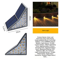 Lumière d'escalier solaire à induction intégrée à LED, étanche IP65, pour extérieur, cour, terrasse, jardin, couloir, coque en aluminium