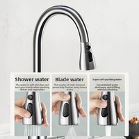 Robinet de cuisine moderne monotrou en acier inoxydable 304, mitigeur eau chaude/froide, à poser sur plan, avec douchette extractible, finition brossée
