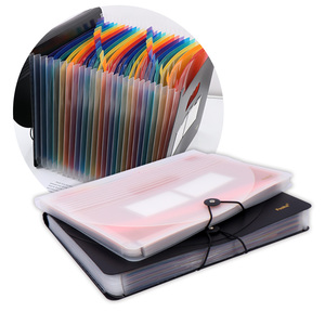 Organizzatore per Documenti con 13/25 Tasche, Cartella Portadocumenti a Fisarmonica in PP Resistente agli Strappi, Formato <span class=keywords><strong>A4</strong></span> con Linguette Colorate - Product Image 1