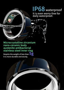 Anillo DE SALUD inteligente de titanio, dispositivos portátiles de seguimiento del corazón, anillo electrónico para hombres y mujeres, resistente al agua, Compatible con Android iOS - Product Image 4