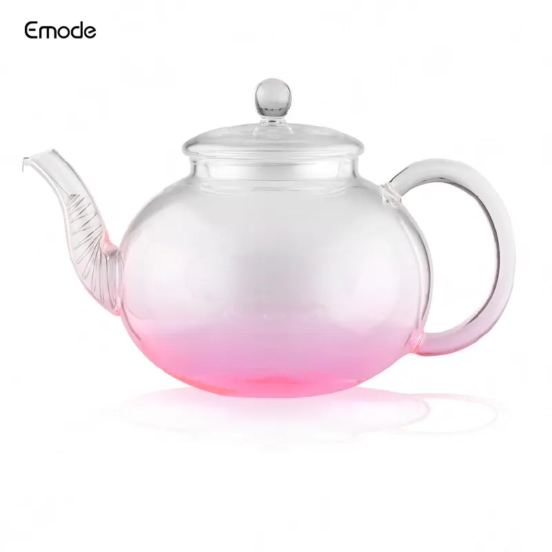 Emode Glass Tea Pot with Tea Cups Removable Infuser Blooming and Loose Leaf Tea Maker and Teacups Set  Stovetop Microwave Safe