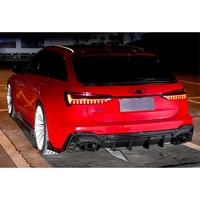 Kit carrosserie Aul Style en fibre de carbone sèche : Lame avant, diffuseur arrière, jupes latérales, aileron arrière, lame de coupe-vent compatible avec Audi RS6