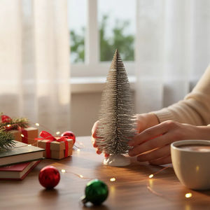 SANWEI Mini <span class=keywords><strong>Sapin</strong></span> de Noël, Décoration de Table, Mini <span class=keywords><strong>Sapin</strong></span> de Noël Artificiel, Mini <span class=keywords><strong>Sapin</strong></span> de Noël Argenté, Décoration <span class=keywords><strong>Pas</strong></span> <span class=keywords><strong>Cher</strong></span> - Product Image 6