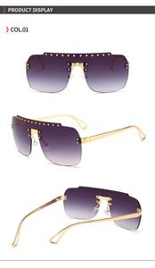 gradiente <span class=keywords><strong>de</strong></span> metal <span class=keywords><strong>de</strong></span> lujo Plaza del Templo sin montura gafas <span class=keywords><strong>de</strong></span> sol <span class=keywords><strong>de</strong></span> gran tamaño <span class=keywords><strong>de</strong></span> una pieza lente gafas <span class=keywords><strong>de</strong></span> sol - Product Image 5