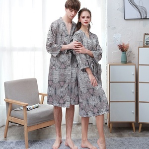 Peignoir en soie à manches longues pour <span class=keywords><strong>homme</strong></span>, décontracté, respirant, séchage rapide, léger, imprimé numériquement, <span class=keywords><strong>grande</strong></span> <span class=keywords><strong>taille</strong></span>, printemps-été - Product Image 4