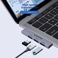 Hub USB pour ordinateur portable en ABS, multi-interface, répartiteur sans fil, station d'accueil Type C, 4 ports, vente en gros