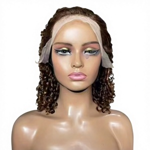 Transparent for Lace Front Virgin Human Hair Short Curly Glueless Wear Go <strong>Wigs</strong> 200% Density All Colors Large/Small Cap Sizes - Product Image 4