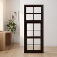 Fenêtres à guillotine en bois DEMEA, design grillagé, fenêtres à guillotine en bois modernes, fenêtres en bois massif, design