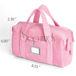 Estuche para Lápices con Logotipo Personalizado, Bolsa para Útiles Escolares para Niñas, Estuche de Corduroy Estético y Bonito con Cierre y Gran Capacidad - Product Image 2