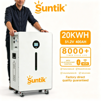 Batterie LiFePO4 Suntik Split Stackable IP65 CAN Smart BMS8000 20kWh 48V/51.2V Certifiée CE/RoHS Garantie dix ans Sécurité du cycle de vie
