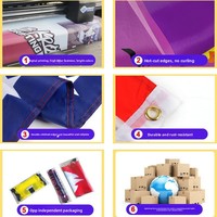 Drapeau de bureau personnalisé avec impression de logo, drapeau de table en polyester imprimé, mini drapeau de bureau avec support et mât
